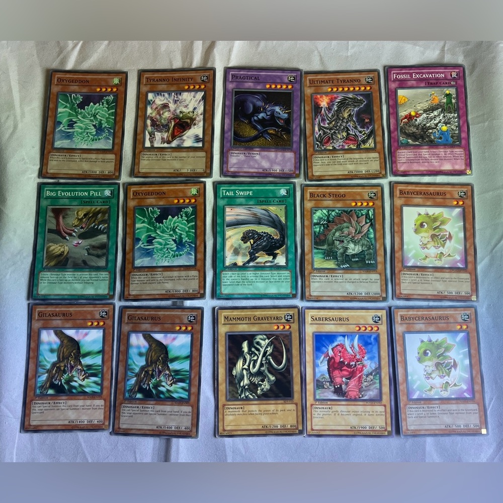 YuGiOh Dinosaur Lot - 1st Edition Unlimited Ultra Rare Common Playable Deck Set